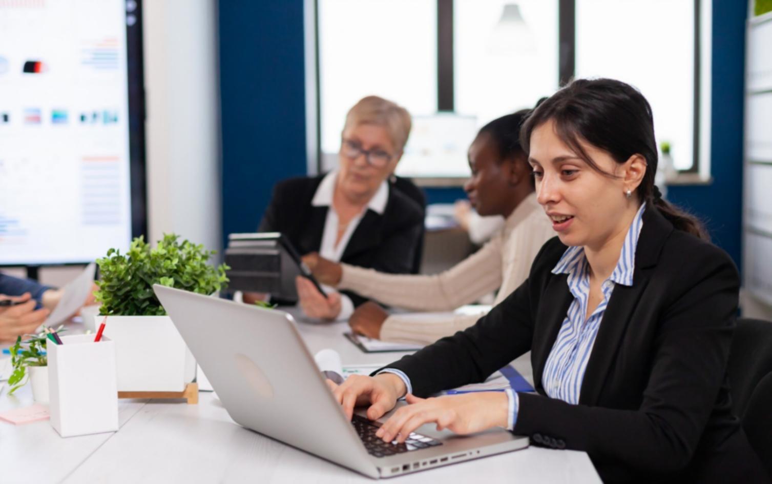 Financial analysis workspace with data visualization