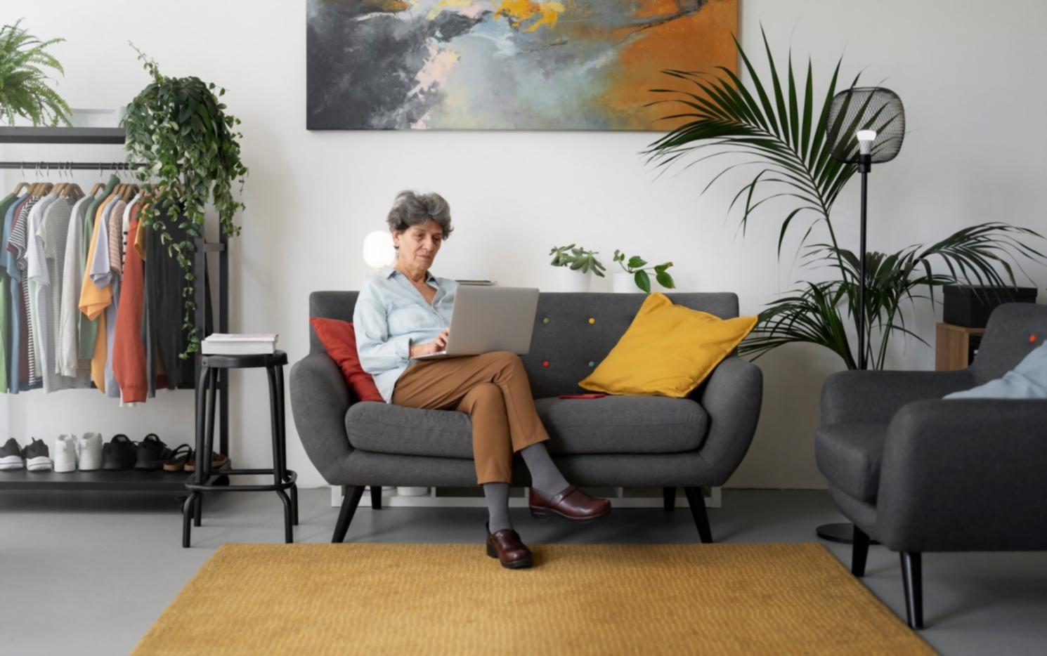 Financial analysis workspace with charts and documents